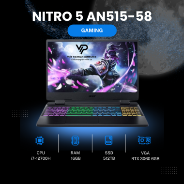 Acer Nitro 5 Tiger AN515-58 i7-12700H | 16GB | 512GB | RTX™ 3060 6GB | 15.6