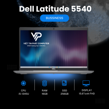 [Like New] Dell Latitude 5540 / Intel Core i5-1345U / Ram 16G / SSD 256G / Màn hình  15.6 FHD /  Màu bạc / Card đồ họa tích hợp Intel Iris Xe Graphics