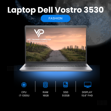 Laptop Dell Vostro 3530 | Core i7 1355U | Ram 16GB | SSD 512GB | 15.6 inch FHD