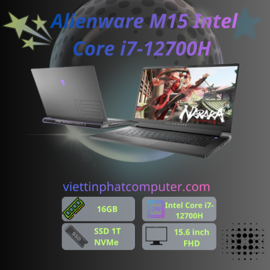 [like New]  Alienware M15 / Intel Core i7-12700H 14 nhân 20 luồng /Ram 16G / SSD 1T NVMe / màn 15.6’’ 2.5K 240Hz / Card RTX 3060 6G/ Trọng lượng ~ 2.6kg