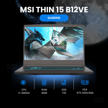 MSI THIN 15 B12VE i7 12650H | 16GB | 1TB | RTX 4050 6G | 15.6