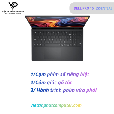 [ New] DELL PRO 15 ESSENTIAL PV15255 /  AMD Ryzen 5 7520U / Ram 8GB D5 / SSD 512GB /Màn hình 15.6 FHD /  Bàn phím US ENG/KB / Hệ điều hành  UBUNTU / Màu Black