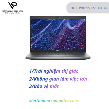 [ New] DELL PRO 15 ESSENTIAL PV15255 /  AMD Ryzen 5 7520U / Ram 8GB D5 / SSD 512GB /Màn hình 15.6 FHD /  Bàn phím US ENG/KB / Hệ điều hành  UBUNTU / Màu Black