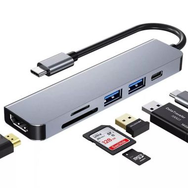 BỘ CHUYỂN ĐỔI 6-in-1 CHOETECH SILVER