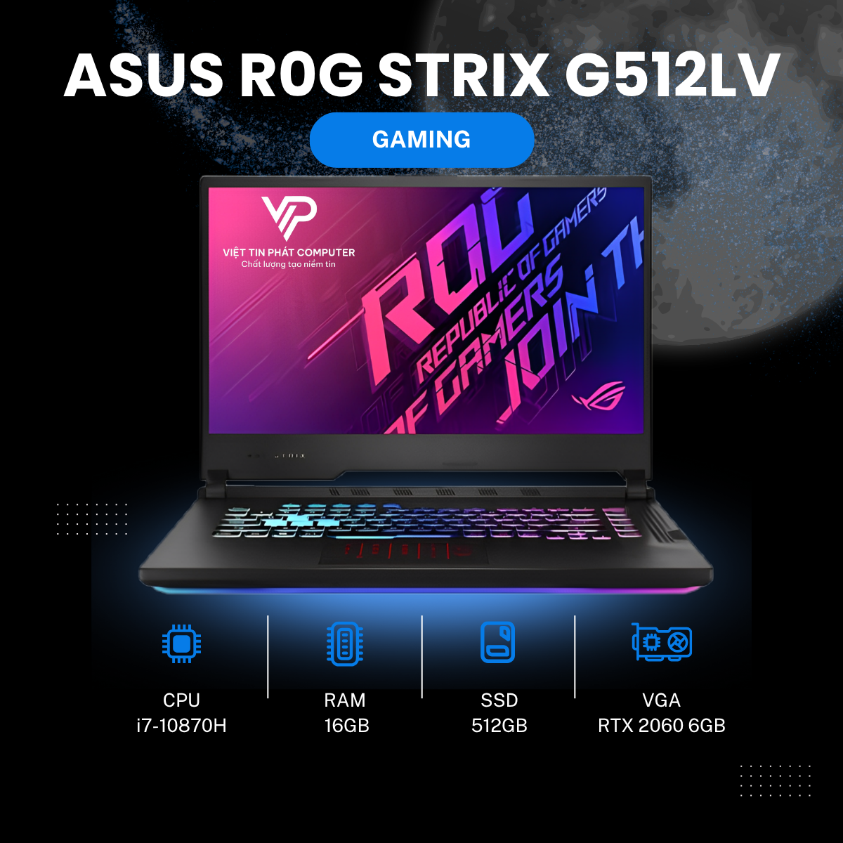 Asus R0G Strix G512LV i7 10870H | 16GB | 512GB | RTX2060 | 15.6