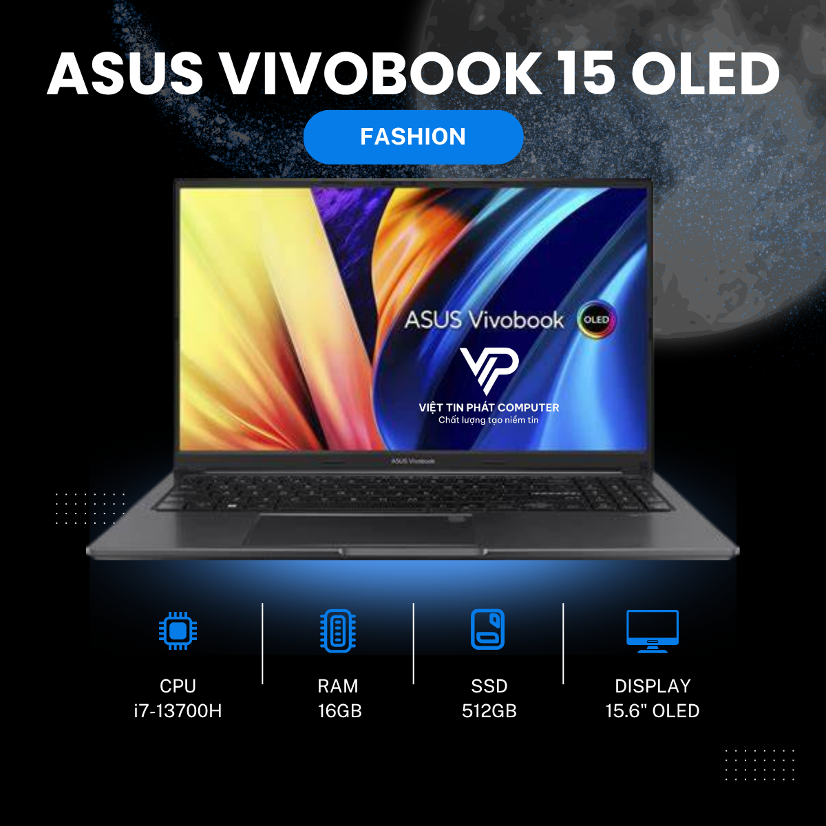 ASUS Vivobook 15 OLED A1505VA i7-13700H RAM 16GB DDR4 SSD 512GB 15.6