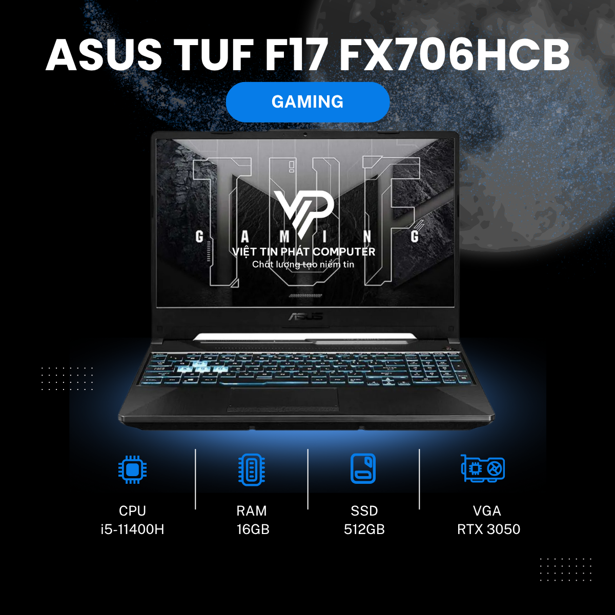 ASUS TUF GAMING F17 FX706HCB i5-11400H 16G 512G 17.3