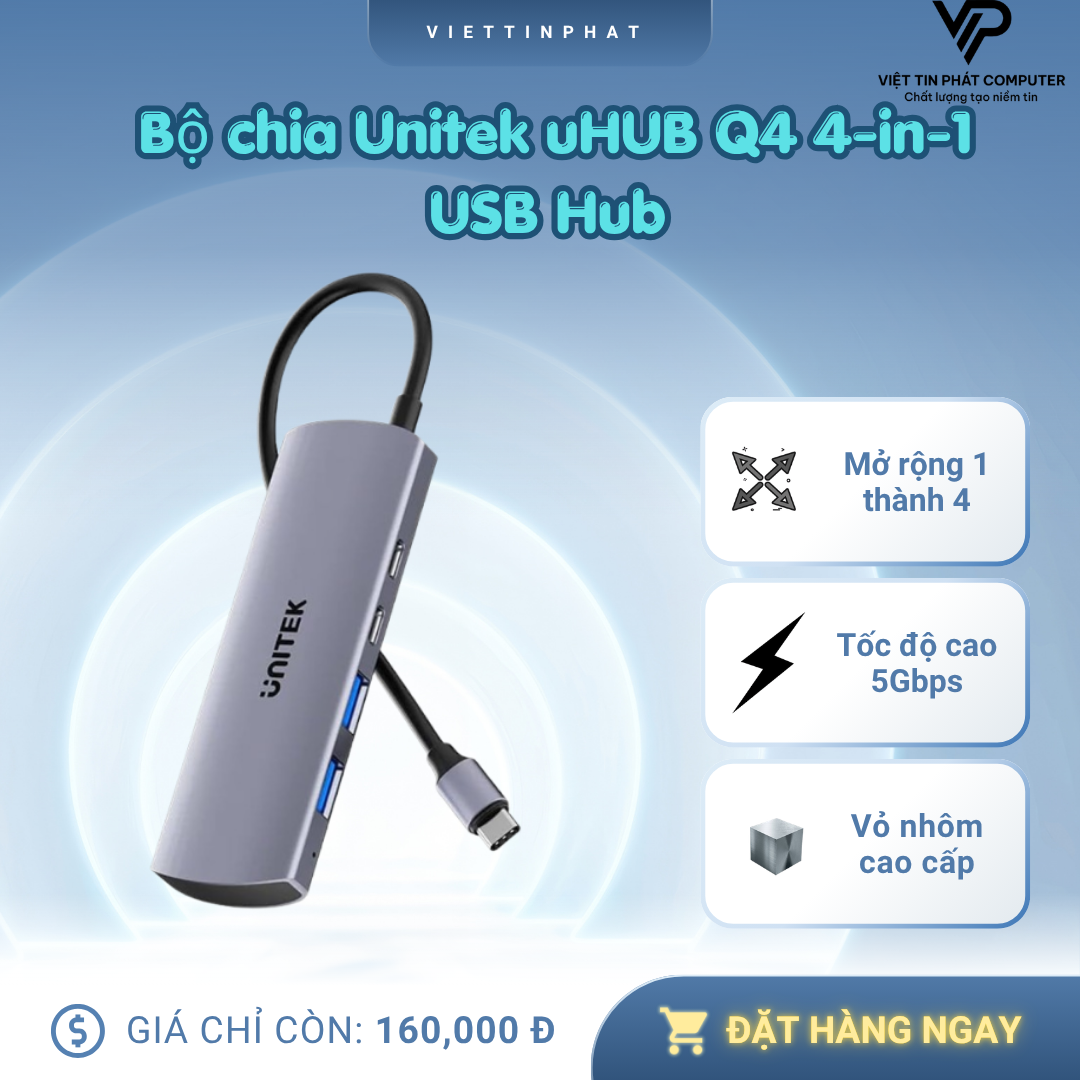 Bộ chia Unitek uHUB Q4 4-in-1 USB Hub