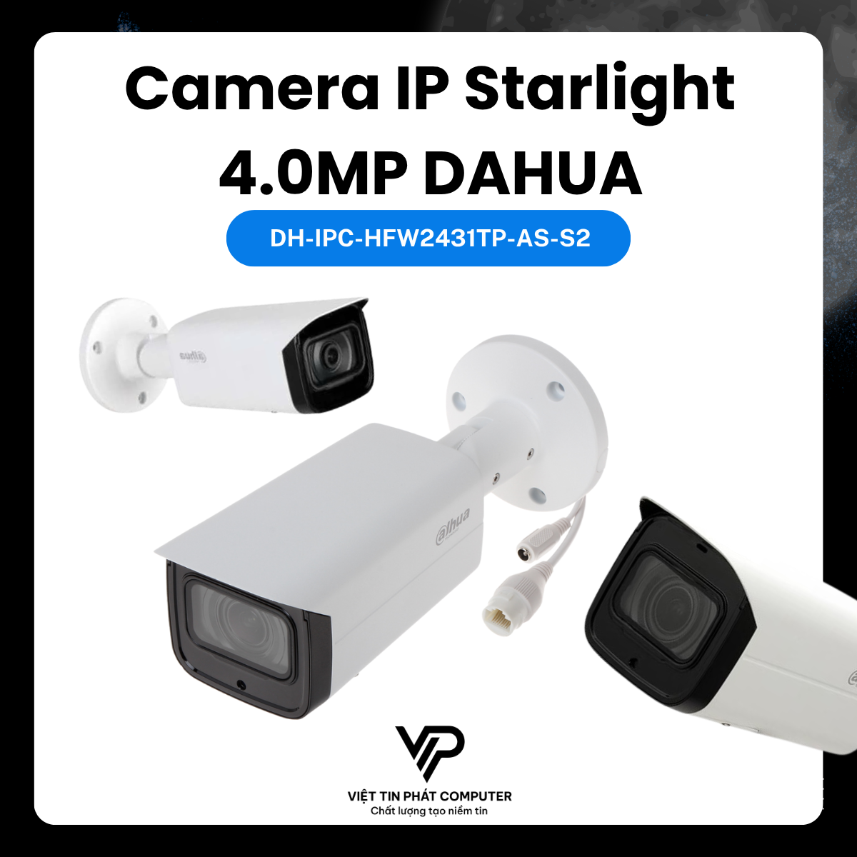 CAMERA IP THÂN TRỤ 4.0MP DAHUA DH-IPC-HFW2431TP-AS-S2