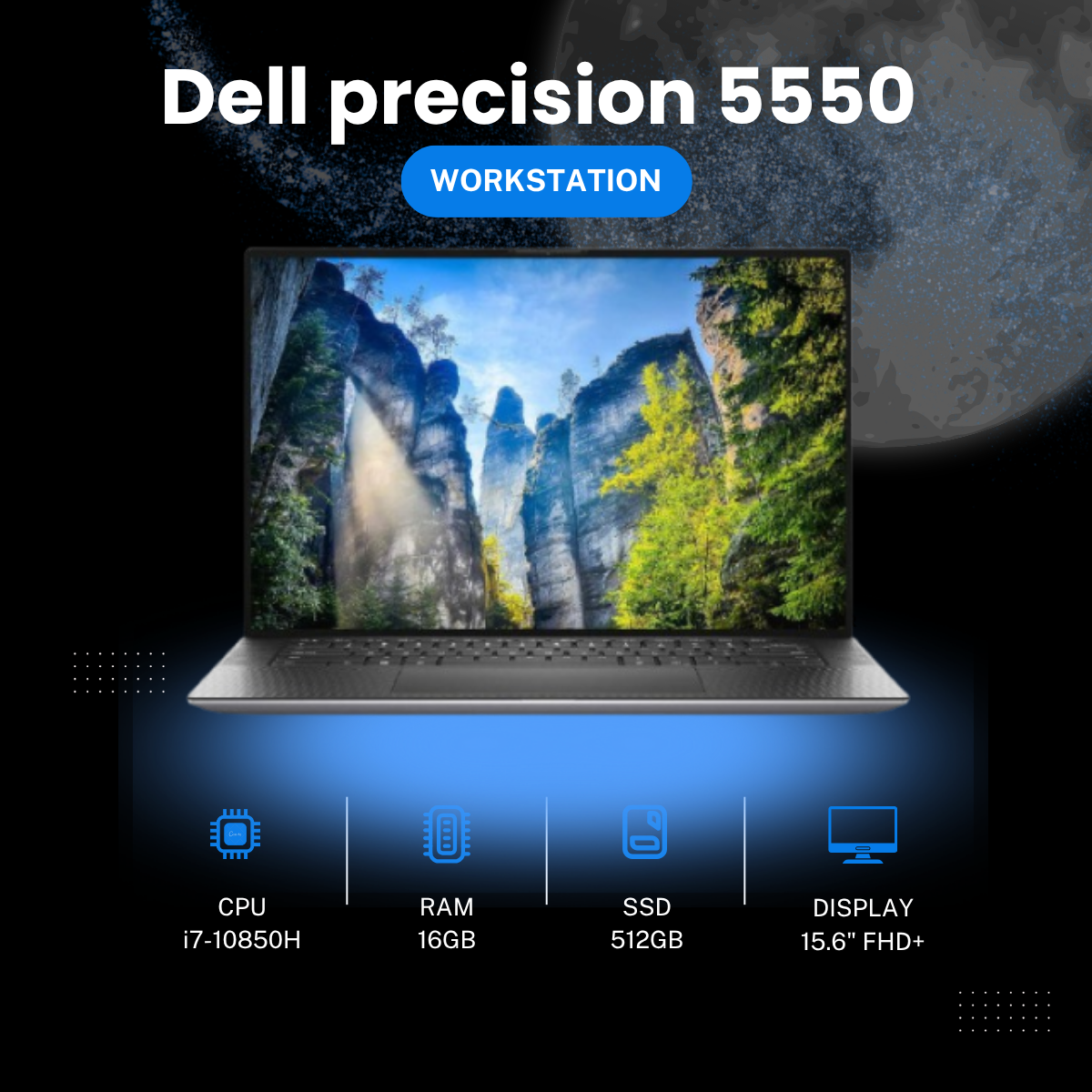 [Like New] Dell precision 5550 / Intel Core i7-10850H /  Ram 16G / SSD 512GB / Card rời  Quadro T2000  / Màn hình 15.6