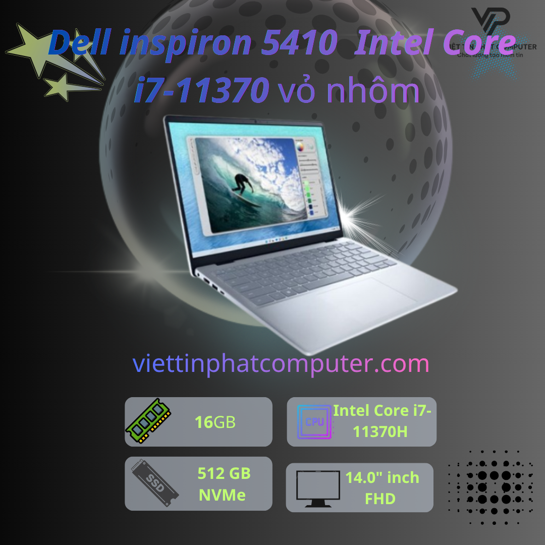[Like New] Dell inspiron 5410 /  Intel Core i7-11370 / Ram 16G /  SSD 512GB /  Màn hình  14