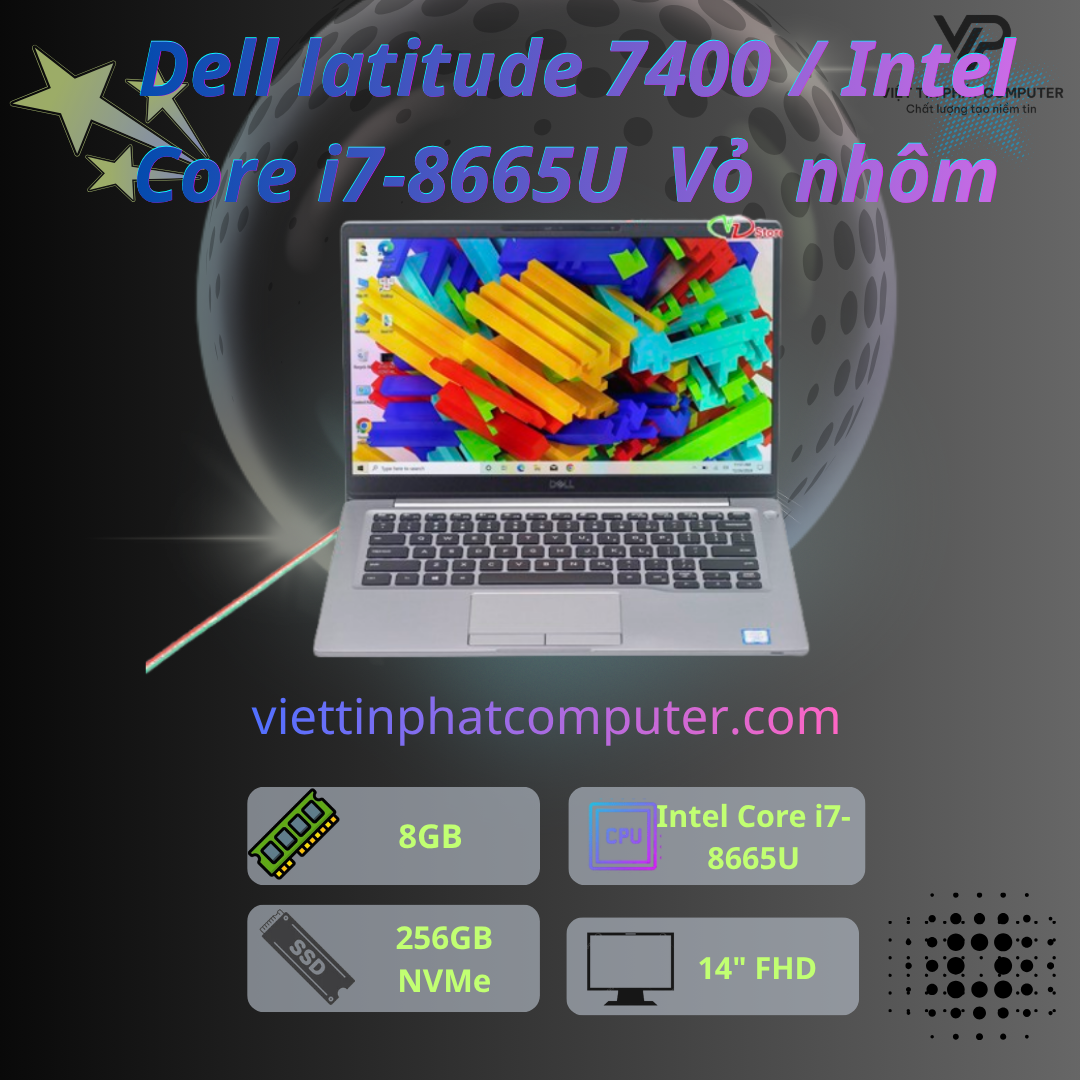 [ like New] Dell latitude 7400 / Intel Core i5-8265U / Ram 8G / SSD 256GB / Màn  14.0'' FHD / Vỏ  nhôm /   Card tích hợp Intel UHD Graphics 620