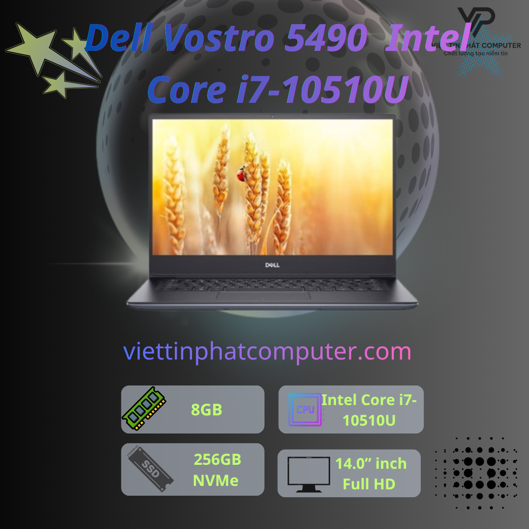 [ Like New] Dell Vostro 5490  / Intel Core i7-10510U / Ram 8G / SSD 256GB / Card rời MX250 2G / Màn hình 14
