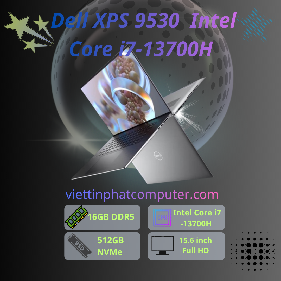 Dell XPS 9530 / Intel Core i7-13700H / Ram 16G / SSD 512G NVMe / A370M 4G / 15.6