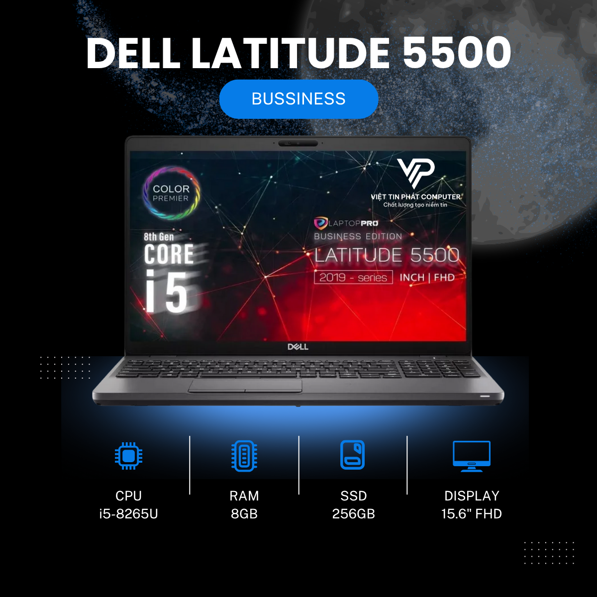 DELL LATITUDE 5500 I5-8265U RAM 8G SSD 256G 15.6