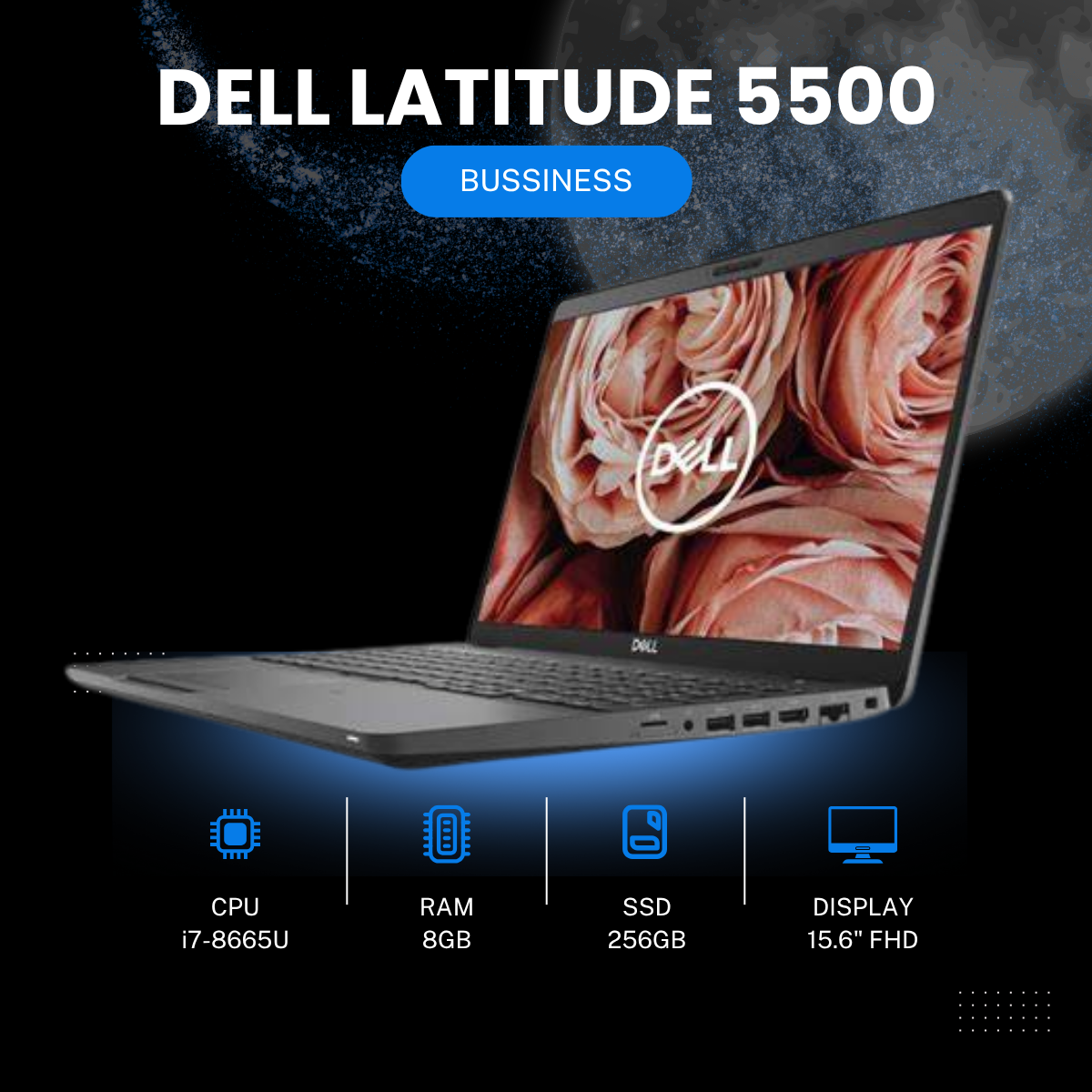 DELL LATITUDE 5500 i7-8665U | 8GB | 256GB | 15.6