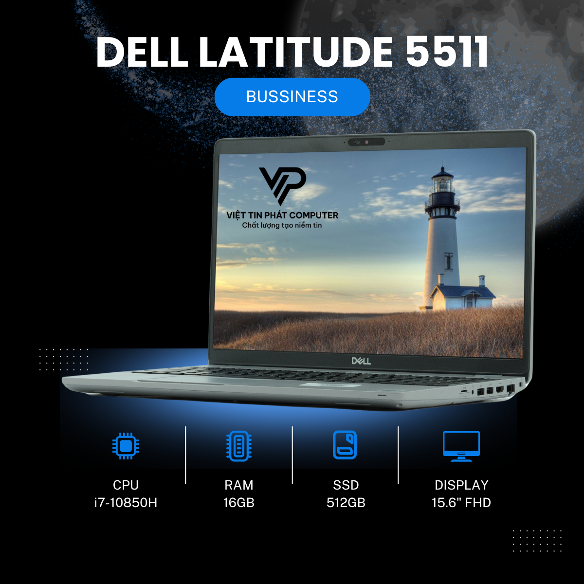 DELL LATITUDE 5511 i7-10850H RAM 16G SSD 512G 15.6