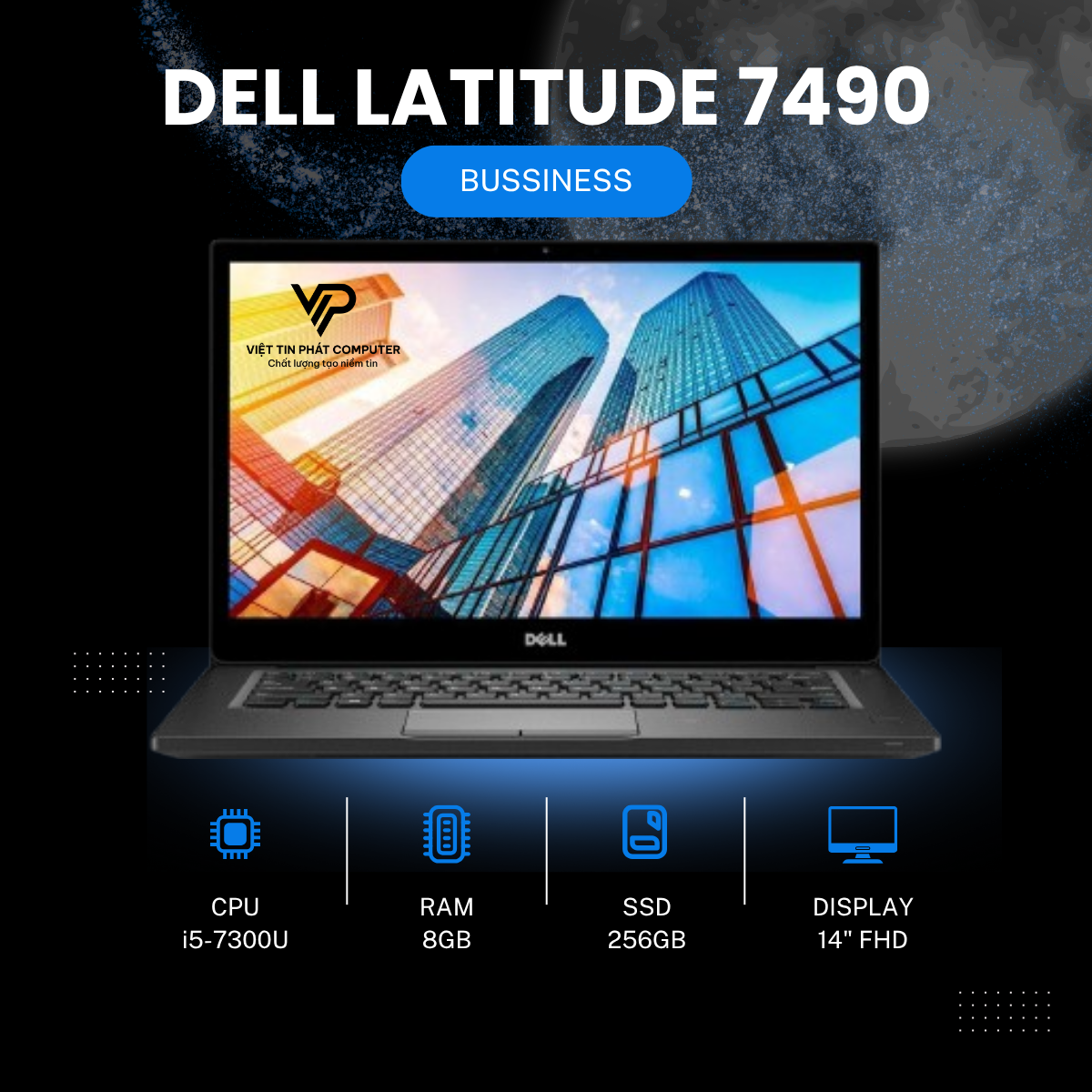 DELL LATITUDE 7490 i5-7300U RAM 8G SSD 256G 14