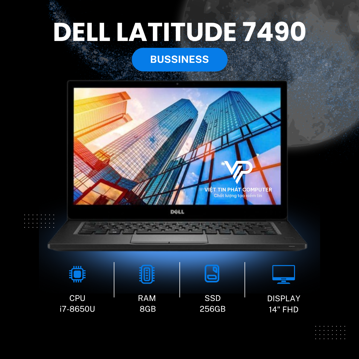 DELL LATITUDE 7490 i7-8650U | 8GB |  256GB | 14