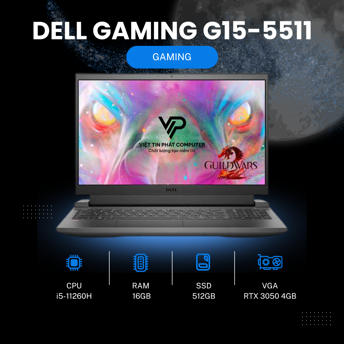 DELL GAMING G15-5511 i5-11260H | 16GB | 512GB | RTX3050 4GB | 15.6
