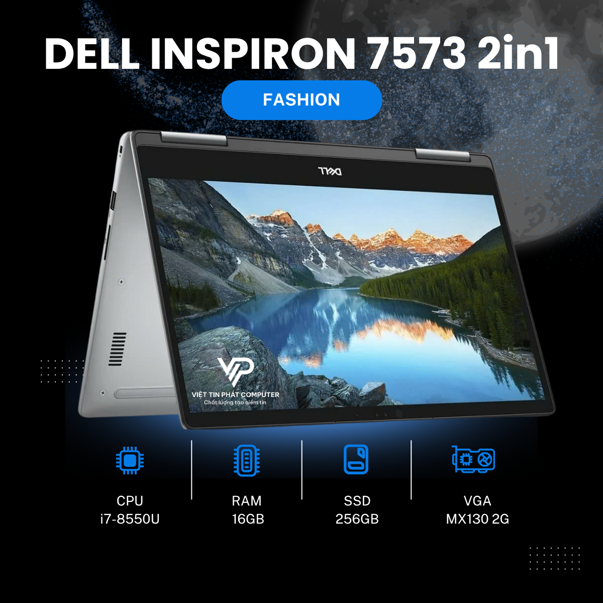 DELL INSPIRON 7573 2in1 i7-8550U RAM 16G SSD 256G MX130 2G 15.6