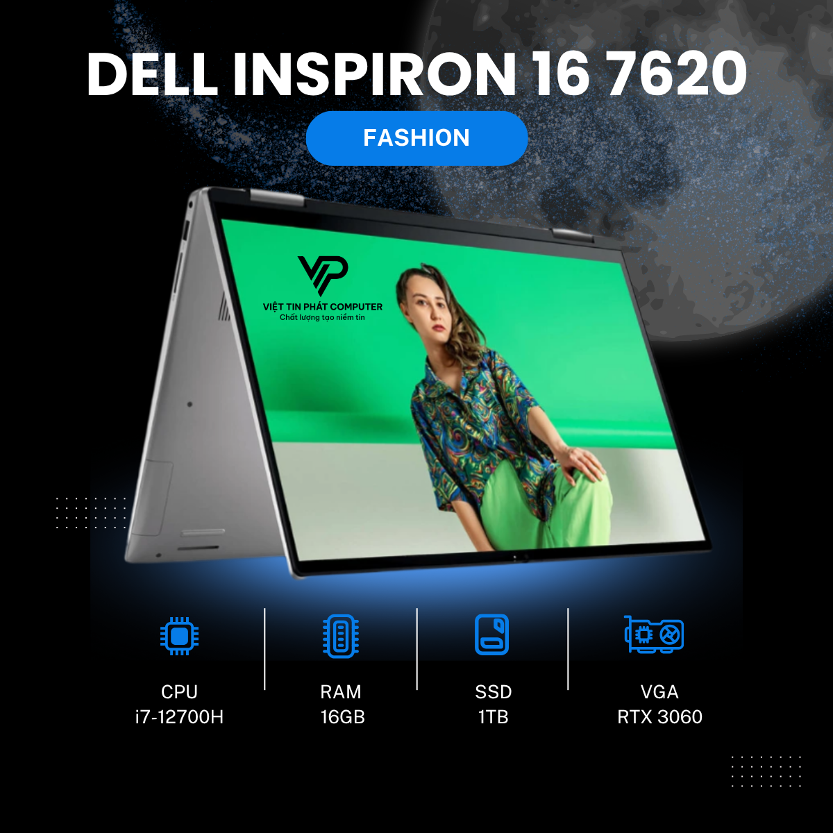 DELL INSPIRON 16 7620 I7-12700H/16G/1TB SSD/RTX3060 6G/16