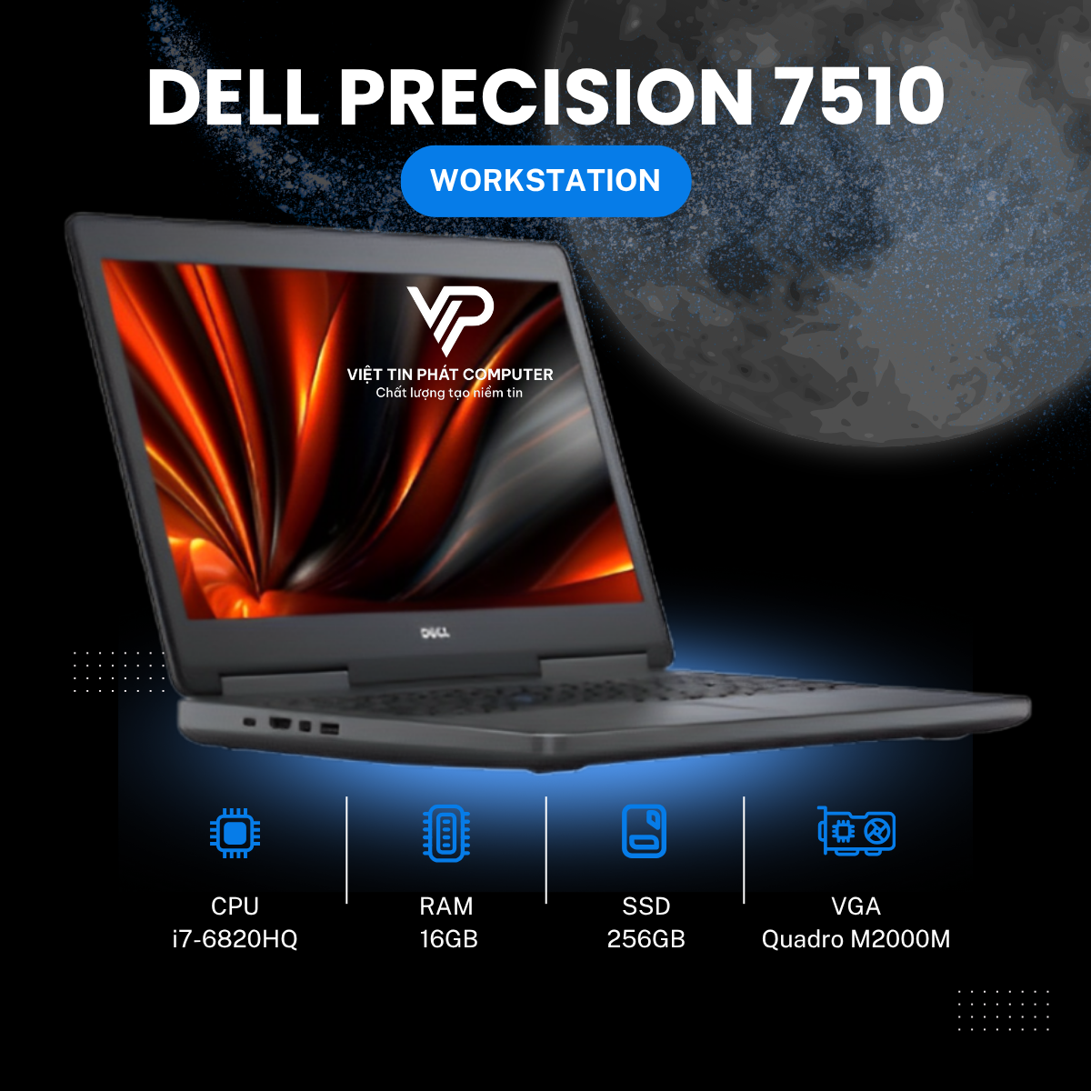 DELL PRECISION 7510 I7-6820HQ | 16GB | 256GB | Quadro M2000M (4GB) | 15.6″ FHD