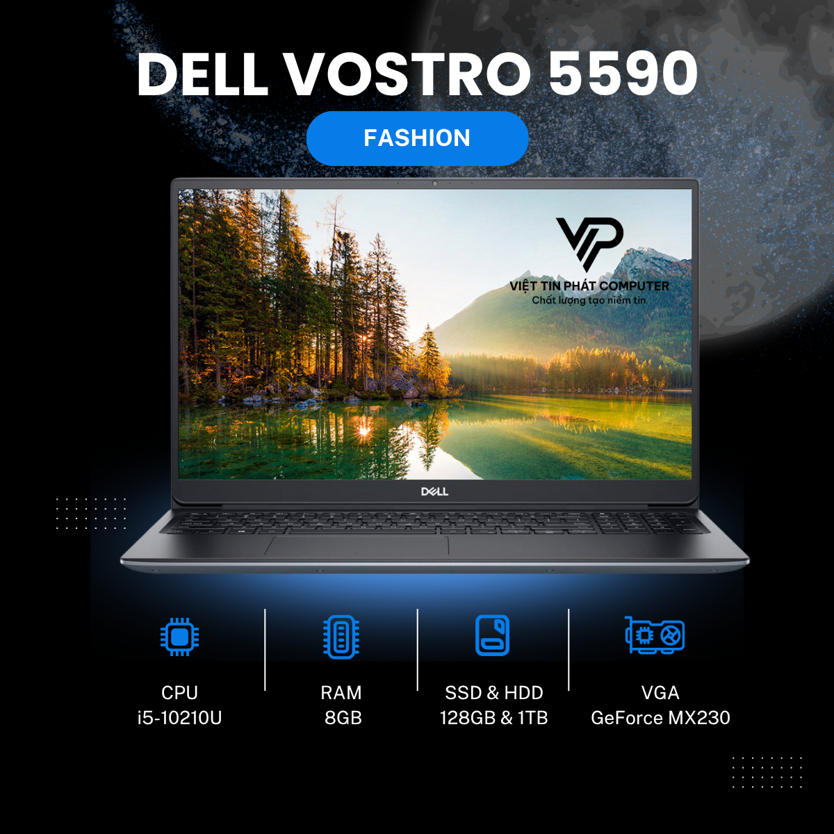 DELL VOSTRO 5590 | i5-10210U | 8GB | SSD 128GB | HDD 1T | GeForce MX230 2GB | 15.6