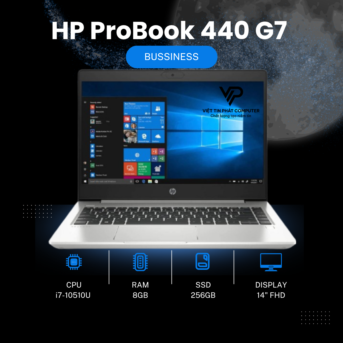 [Like New] HP ProBook 440 G7 / Intel Core i7-10510U/ Ram 8G / SSD 256GB / Card rời MX130 / Màn hình 14