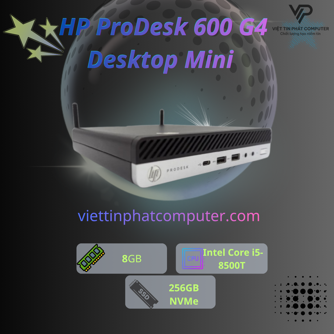 HP ProDesk 600 G4 Desktop Mini / Intel Core i5-8500T / Ram  8GB / 256GB Tích hợp Intel UHD Graphics 630
