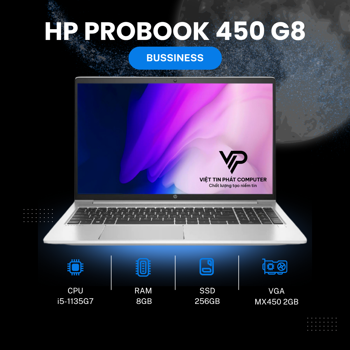 HP PROBOOK 450 G8 i5-1135G7/RAM-8GB/SSD-256G MX450 2G 15.6