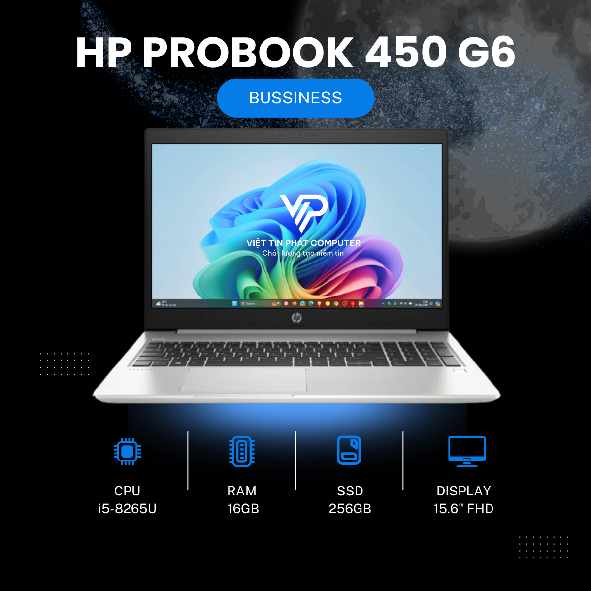 HP PROBOOK 450 G6 | i5-8265U | 16GB | 256GB | 15.6