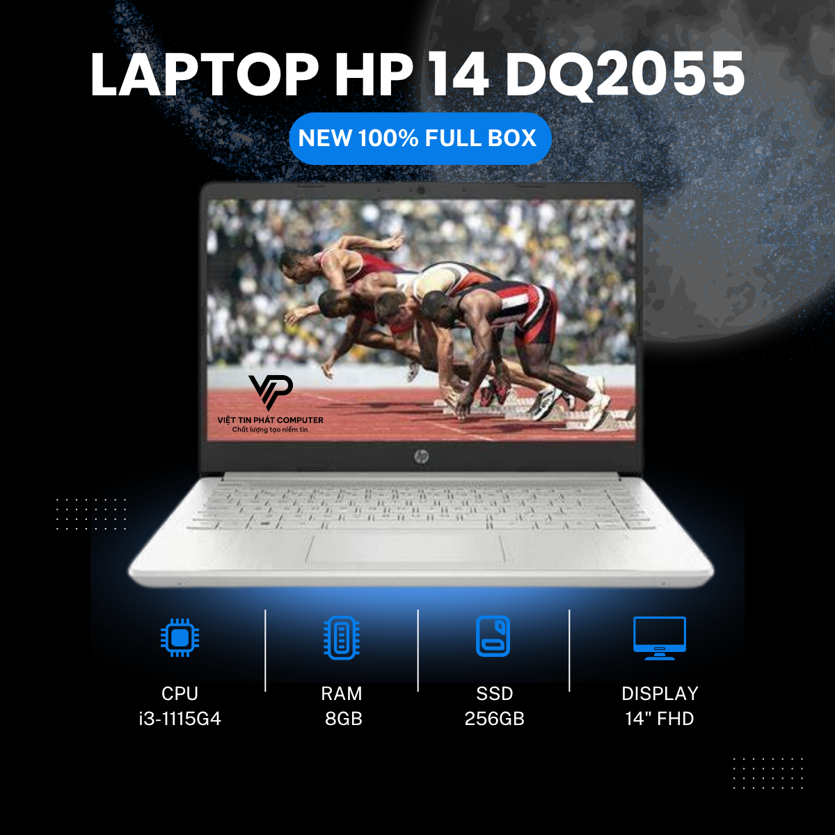 [NEW 100%] HP 14 DQ2055 i3-1115G4 | 8GB | 256GB | 14