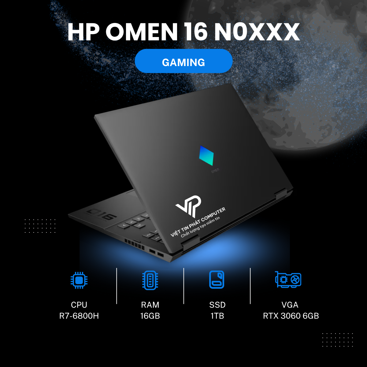 HP OMEN 16 N0XXX RYZEN 7-6800H | 16GB | 1TB | RTX 3060 6GB | 16.1
