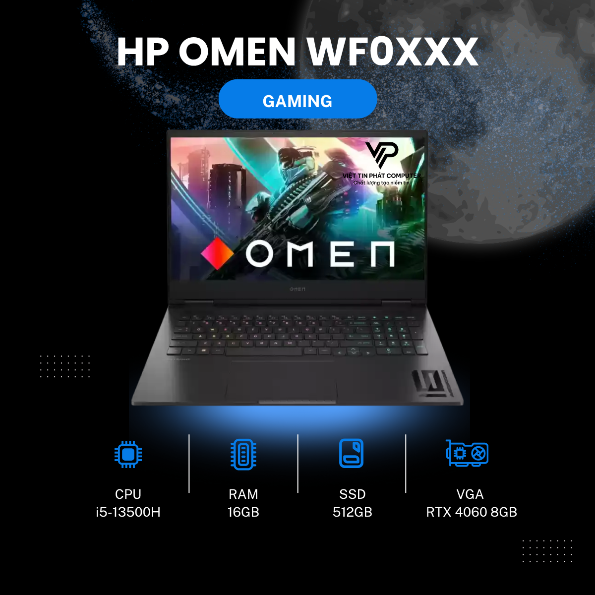 HP OMEN 16 WFOXX I5-13500H | 16GB | 512GB | RTX 4060 8GB | 16.1