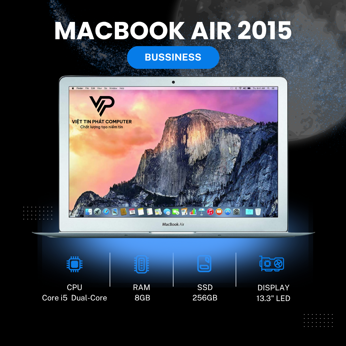 Apple MacBook Air 13″ 2015 i5 1.6Ghz 8GB RAM 256GB SSD