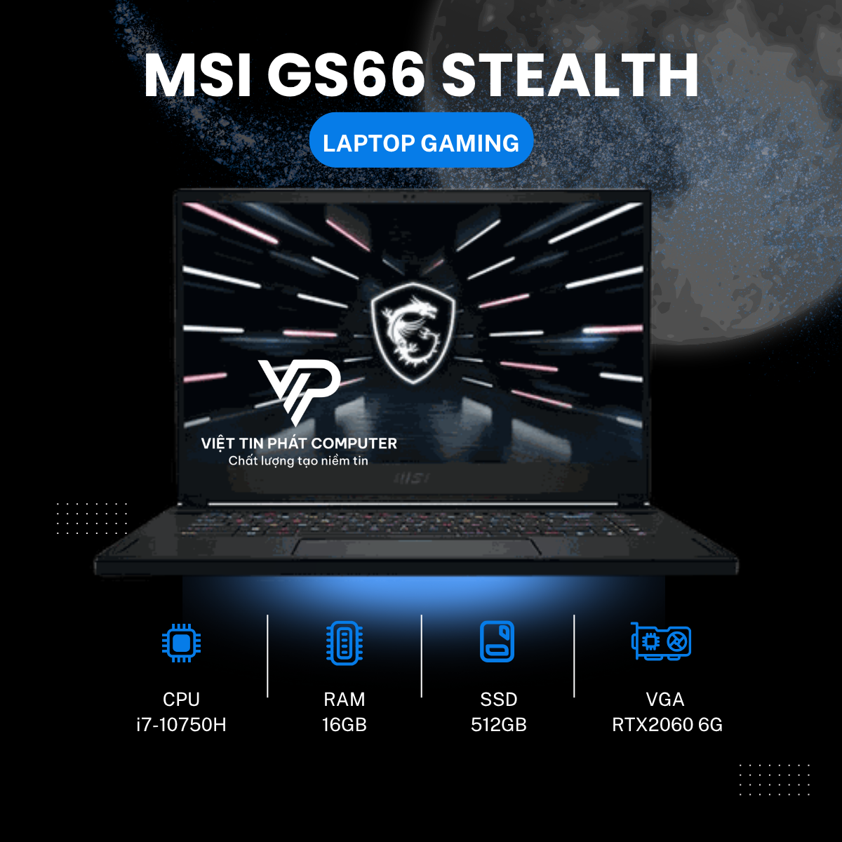 MSI GS66 STEALTH i7-10750H | 16GB | 512GB | RTX 2060 6GB | 15.6