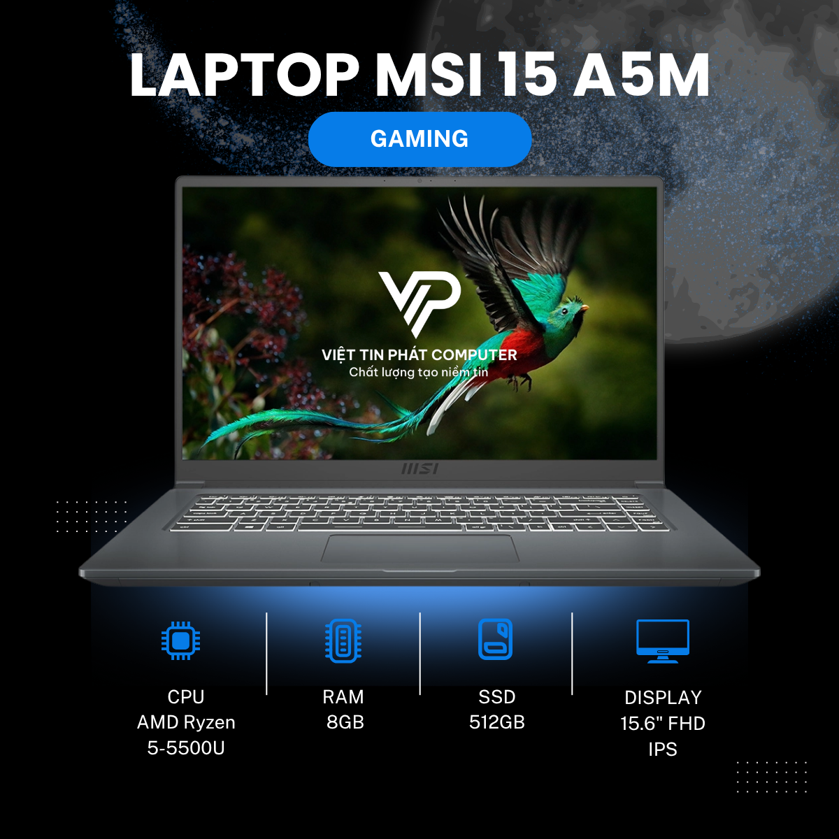 MSI 15 A5M RYZEN5-5500U | 8GB | 512G | 15.6