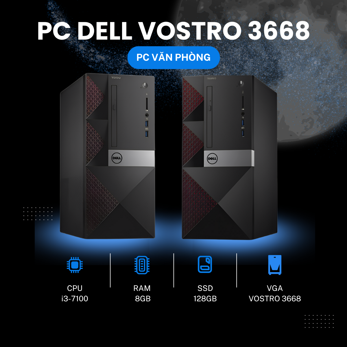PC Dell Vostro 3668 i3-7100 RAM 8GB SSD 128GB
