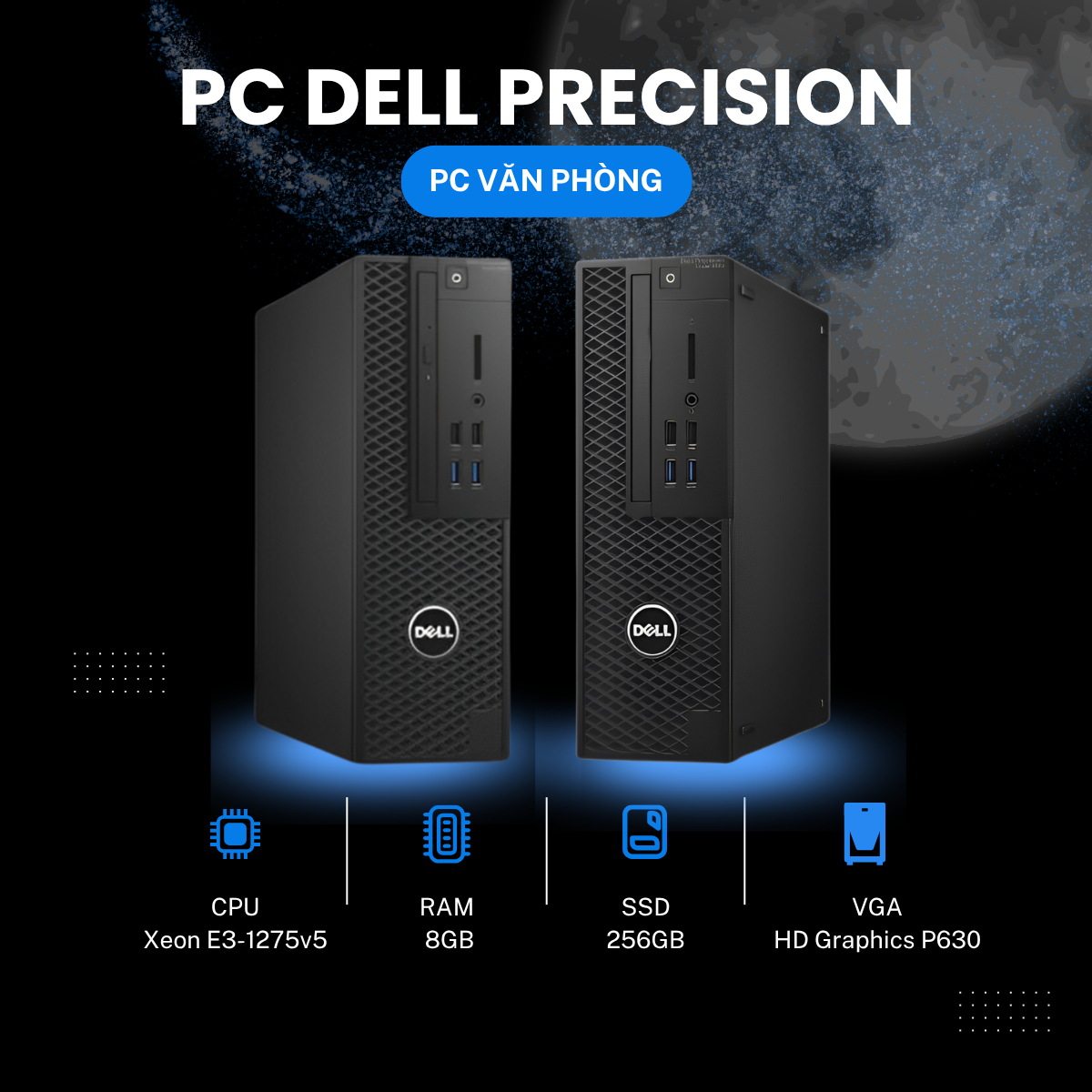Dell Precision T3420 SFF/ Xeon E3-1245v5, Dram4 8Gb, Ổ NVME 256G